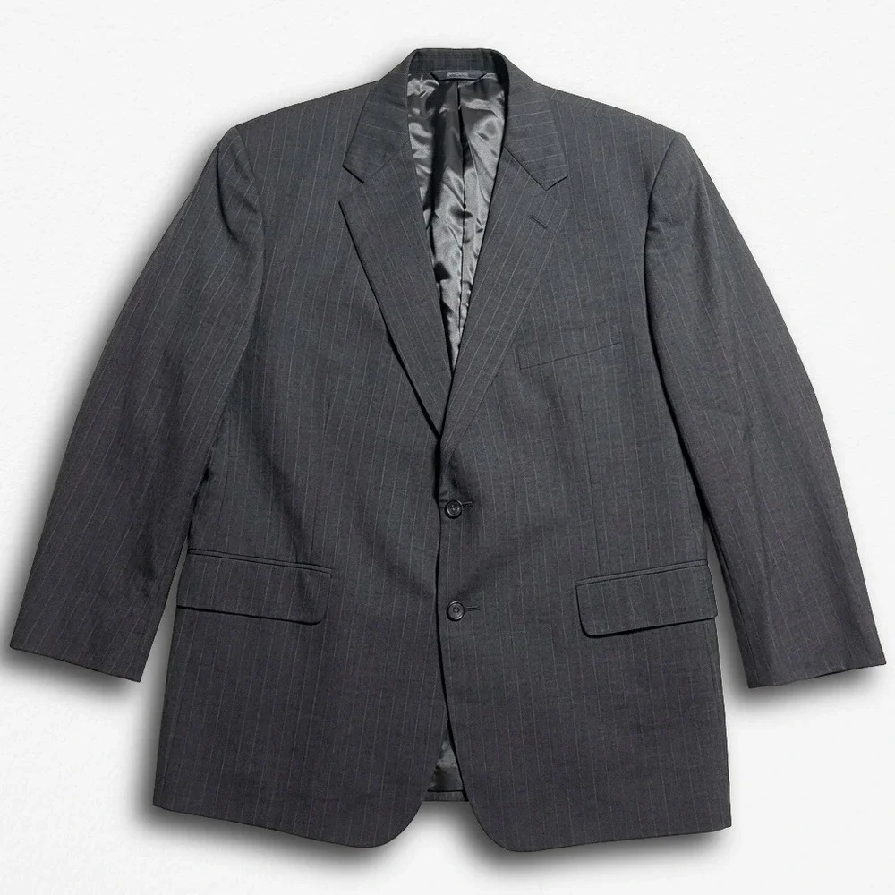 Brooks Brothers BrooksEase Mens Charcoal Grey Pinstripe Blazer Suit Jacket 44